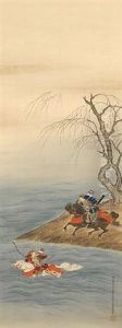 Race Scene At Uji River by Tametaka Reizei