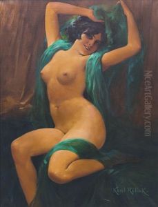 Akt Zeny V Zelenem Satku by Karel Relink