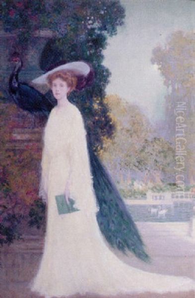 Lady With Peacock - view 1