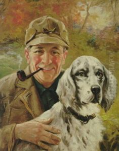 Smiling Hunter And Dog Smiling Hunter And Dog
