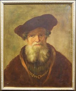 Old Man With Beard And Beret by Harmenszoon van Rijn Rembrandt