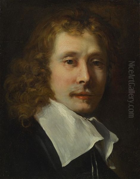 Portrait Of A Gentleman, Bust-length, In Black With A White Collar - view 1