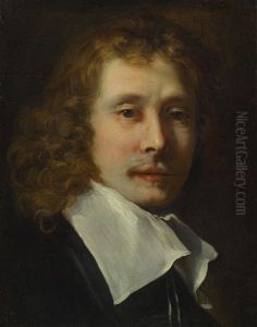 Portrait Of A Gentleman, Bust-length, In Black With A White Collar