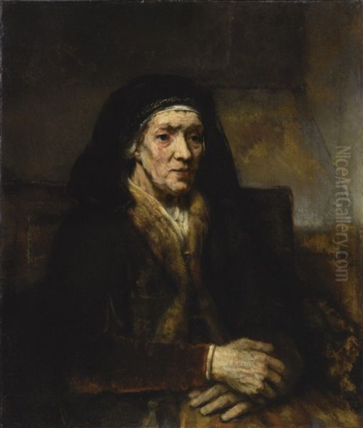Portrait Of A Seated Woman With Her Hands Clasped - view 1