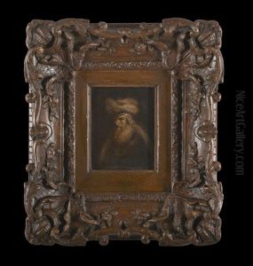 Portrait Of A Bearded Man Wearing A Fur Hat by Harmenszoon van Rijn Rembrandt