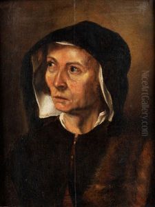 Brustbild Einer Dame Mit Haube Und Pelzstola Brustbild Einer Dame Mit Haube Und Pelzstola