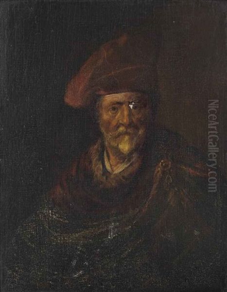 Portrait Of A Man, Half-length, In A Red Fur-lined Cloak - view 1