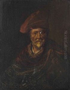 Portrait Of A Man, Half-length, In A Red Fur-lined Cloak