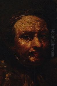 Bildnis Eines Herrn, Einen Stock In Der Hand Haltend by Harmenszoon van Rijn Rembrandt