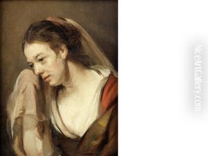 A Woman Weeping by Harmenszoon van Rijn Rembrandt