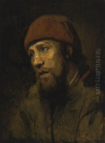 Portrait Study Of A Man With A Red Cap - view 1