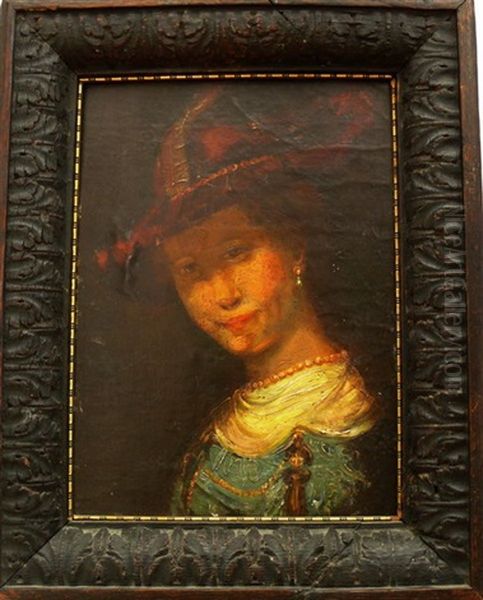 Portrait Der Saskia Van Uylenburgh Mit Hut Und Perlohrring - view 1