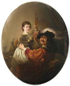 Rembrandt And Saskia In The Scene Of The Prodigal Son In The Tavern by Harmenszoon van Rijn Rembrandt