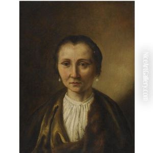 Portrait Of An Elderly Lady Head And Shoulders by Harmenszoon van Rijn Rembrandt