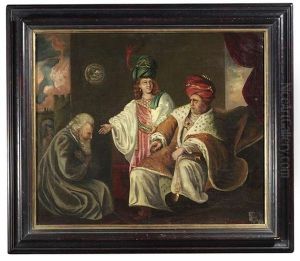 Joseph Stellt Seinem Vater Dem Pharao Vor. Bezeichnungen Und Datierung by Harmenszoon van Rijn Rembrandt