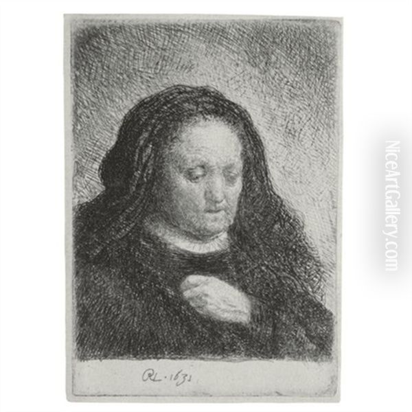 The Artist's Mother With Her Hand On Her Chest - view 1