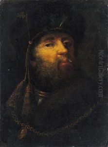 Bildnis Eines Kriegers Im Harnisch Mit Einer Goldenen Kette Mit Medaillon