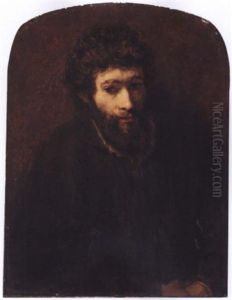Portrait Of A Bearded Man Wearing Brown by Harmenszoon van Rijn Rembrandt