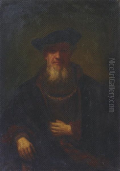An Old Man In A Fur-lined Coat - view 1