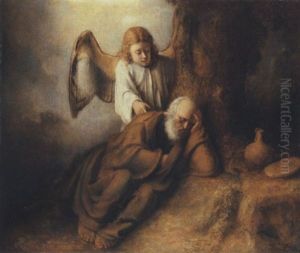 Elijah Visited By An Angel by Harmenszoon van Rijn Rembrandt