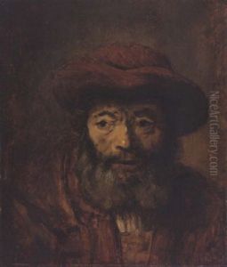 Portrait Of A Bearded Man Wearing A Brown Hat