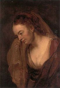 Portrait Of A Young Woman Wiping Her Tears by Harmenszoon van Rijn Rembrandt