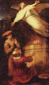 The Sacrifice Of Manoah - A Fragment (?) by Harmenszoon van Rijn Rembrandt