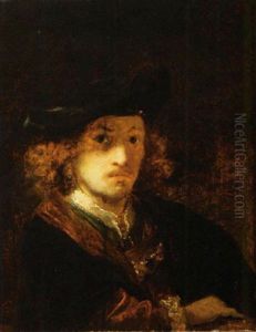 A Portrait Of A Man Wearing A Fur Trimmed Black Coat And A Black Beret