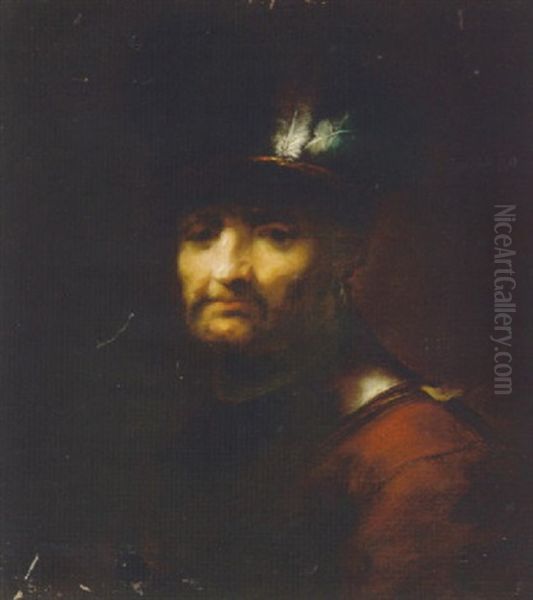 Portrait Of A Man In A Gorget And A Plumed Hat - view 1