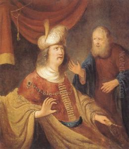 A King In Oriental Costume With An Old Man