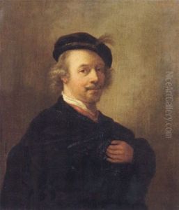 Portrait Of The Artist Wearing A Black Cape And Feathered Cap by Harmenszoon van Rijn Rembrandt