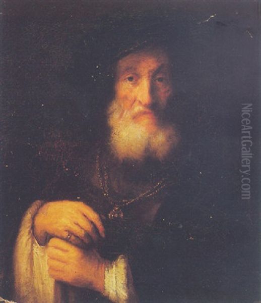 Portrait Of An Elderly Gentleman Wearing A Black Coat And Hat - view 1