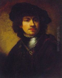 Portrait Of The Artist, In A Black Cap by Harmenszoon van Rijn Rembrandt