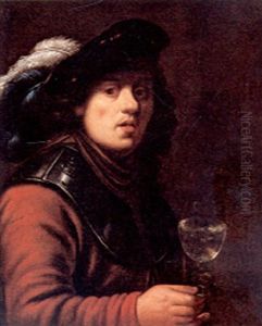 Portrait Of A Soldier, Holding A Glass Of Wine