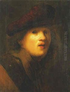Portrait Of The Artist, Head And Shoulders by Harmenszoon van Rijn Rembrandt