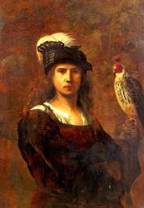 A Falconer, In A Feathered Hat by Harmenszoon van Rijn Rembrandt