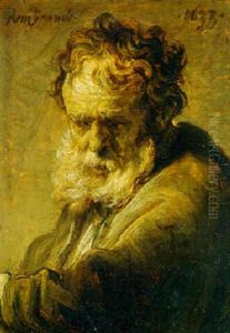Bust-length Portrait Of An Old Man With A Beard by Harmenszoon van Rijn Rembrandt