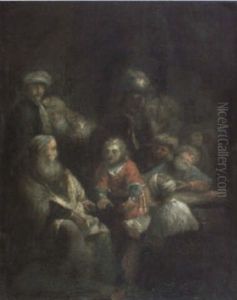 Jose Explicando A Su Padre Sus Sueno En Presencia De Los Rabinos. . . by Harmenszoon van Rijn Rembrandt