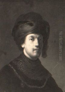 Portrait Of A Young Man, Bust Length, Wearing A Turban by Harmenszoon van Rijn Rembrandt