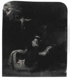 Holy Family With Angels by Harmenszoon van Rijn Rembrandt