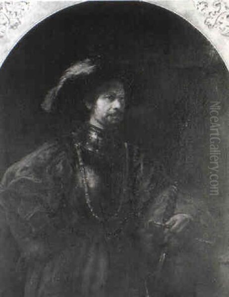 Portrait Of The Artist In A Doublet And Crimson Tunic, Holding A Sword - view 1