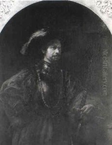 Portrait Of The Artist In A Doublet And Crimson Tunic, Holding A Sword