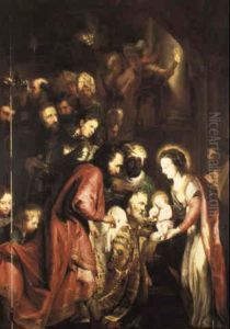 La Adoracion De Los Magos by Harmenszoon van Rijn Rembrandt