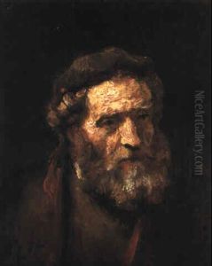 A Bearded Man, Bust Length by Harmenszoon van Rijn Rembrandt