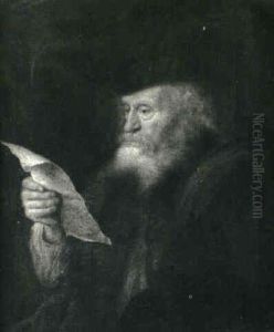 Portrait Of An Old Man Reading by Harmenszoon van Rijn Rembrandt