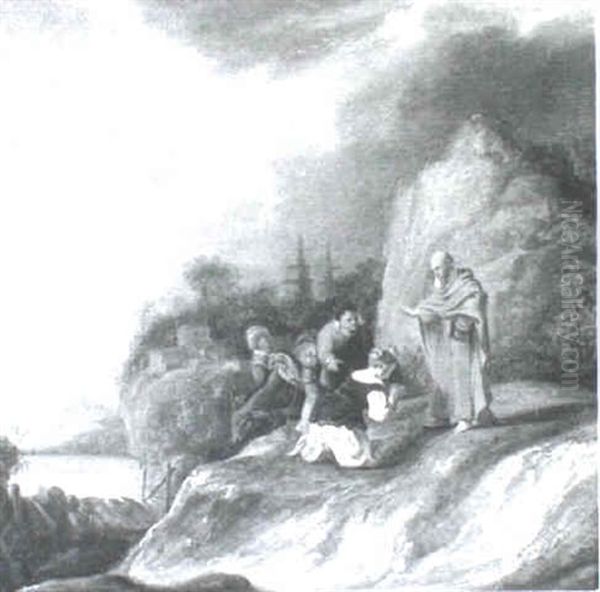 Old Man Blessing A Woman, A Scene From The Old Testament - view 1