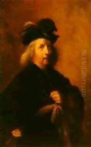 Portrait Of A Man, Half-lengthwearing A Hat And Holding A Pipe by Harmenszoon van Rijn Rembrandt