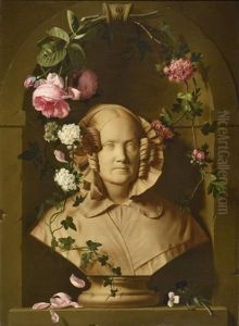 Buste De Madame Ducarre Dans Une Niche Fleurie by Pierre Etienne Remillieux