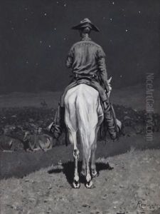 The Herd At Night by Frederic Remington