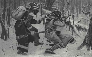 Hunting The Caribou--shoot! Shoot! (indians Stalking Caribou) by Frederic Remington